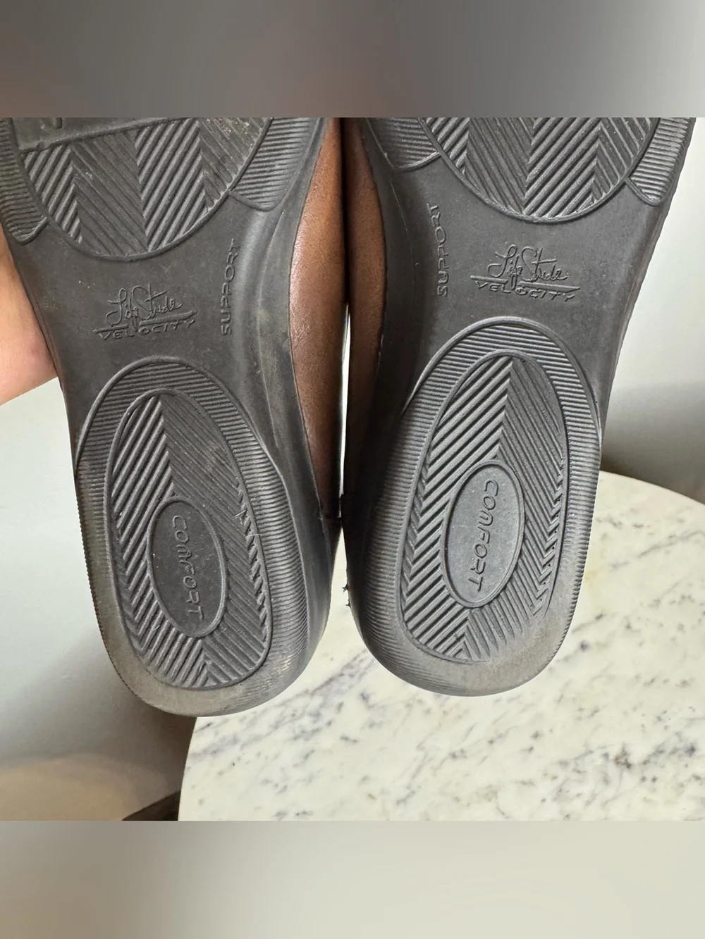 LifeStride Flats Size 9 M Vegan Leather brown shoes comfort  MAKE ME AN OFFER!